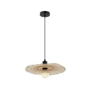 Larissa Lighting - Larissa Xeros Dome Pendent Lamp E27 Max 40W Bamboo Natrual
