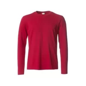 Clique Mens Basic Long-Sleeved T-Shirt (M) (Red)