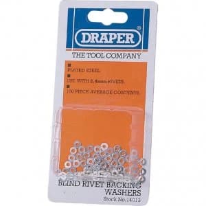Draper Pop Rivet Washers 2.4mm Pack of 100