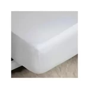 Belledorm Premium Blend 500 Thread Count Cotton Rich Sateen 11" Deep Fitted Sheet, White, Single