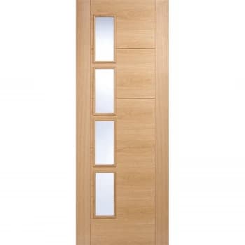 Vancouver Offset Internal Glazed Prefinished Oak 4 Lite Door - 762 x 1981mm