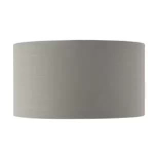 Lamp Shade - Charcoal Fabric & Bright Nickel Plate - 40W E27 or B22 GLS - e10224