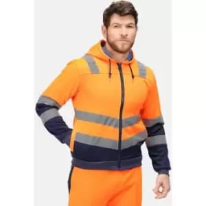 Regatta Mens Pro Hi-Vis Full Zip Jacket (3XL) (Orange/Navy) - Orange/Navy