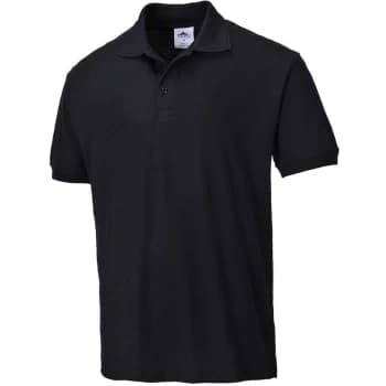 Portwest - B210 - Black Sz L Naples Polo Shirt Workwear Corporate Wear