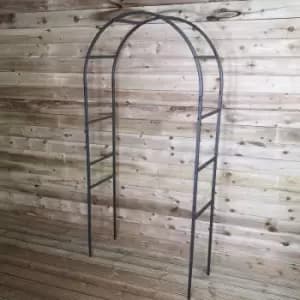 7.5ft (2.28m x 1.1m) Tom Chambers Climbing Rose Arch Trellis Pewter Powder Coated Metal Steel Garden Flower Arch