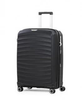 Rock Luggage Sunwave NT56201 8 Wheel Medium Black Suitcase