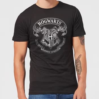 Harry Potter Hogwarts Crest Mens T-Shirt - Black - 3XL - Black