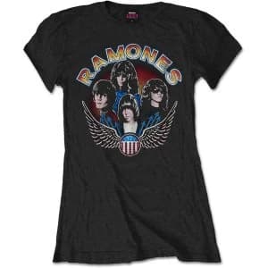 Ramones - Vintage Wings Photo Womens Large T-Shirt - Black
