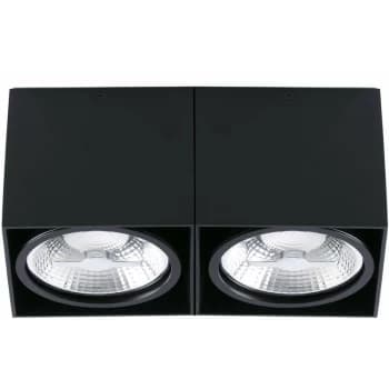 Faro Tecto - 2 Light Square Surface Mounted Downlight Black