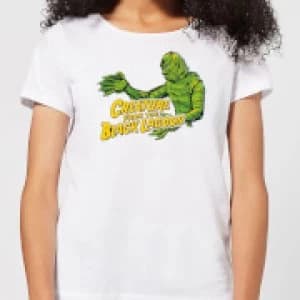 Universal Monsters Creature From The Black Lagoon Crest Womens T-Shirt - White - 3XL