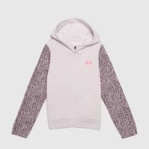 Under Armour Girls Rival Fleece Fz In Pale Pink
