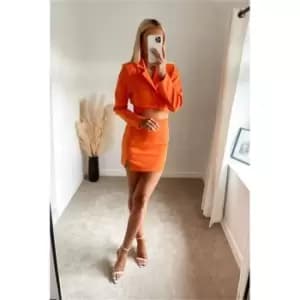 I Saw It First Orange Notch Detail Mini Skirt - Orange