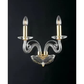 Fan Europe Lighting - Fan Europe EPOQUE Twin 2 Light Candle Wall Light Gold, Crystal 36x31x23cm