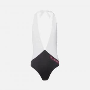 Calvin Klein Womens Plunge Front One Piece Swimsuit - PVH Black - S