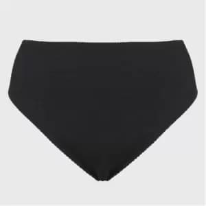 Missguided Plus Size Crinkle High Waisted Bikini Bottoms - Black