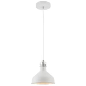 Small Ceiling Dome Pendant, 1 x E27, Sand White, Satin Nickel, White - Luminosa Lighting