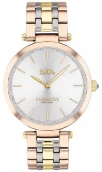 Coach Womens Park Triple Tone Steel Bracelet Silver Watch