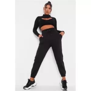 I Saw It First Black Super High Waist Joggers - Black