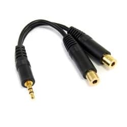 6in Stereo Splitter Cable - 3.5mm Male to 2x 3.5mm Female