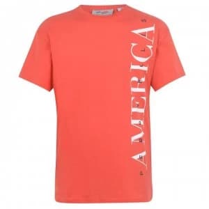 Perry Ellis Classic Logo T Shirt - 620 Poppy Red
