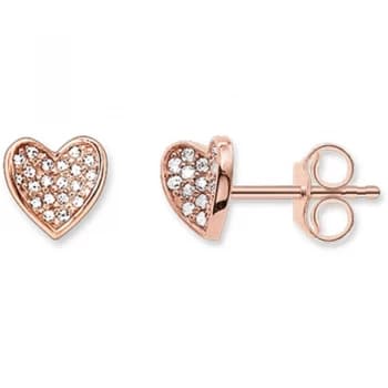 Ladies Thomas Sabo Sterling Silver Glam & Soul Heart Stud Earrings