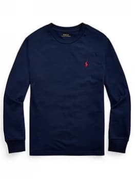 Ralph Lauren Boys Classic Long Sleeve T-Shirt - Navy, Size 10-12 Years=M
