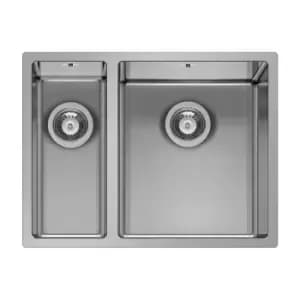 1.5 Bowl Chrome Stainless Steel Kitchen Sink - Enza Yara