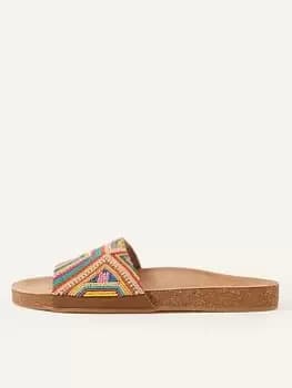 Accessorize Beaded Geo Footbed - Multi, Size 37, Women