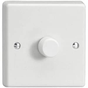 Varilight Classic 1x400W 1 Gang 2 Way Dimmer Knob (Single HQ3W) - White