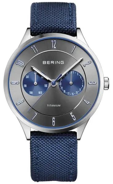 Bering 11539-873 Mens Ultra Light Titanium Nylon Blue Watch