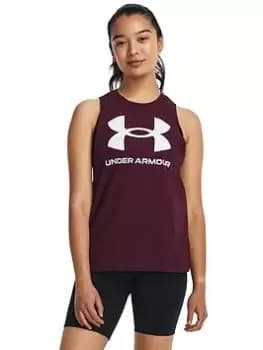 Under Armour Womens Training Sportstyle Graphic Tank, Dark Red, Size S, Women