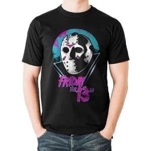 Friday The 13th - Unisex 80's Mask Design T-Shirt (Black)