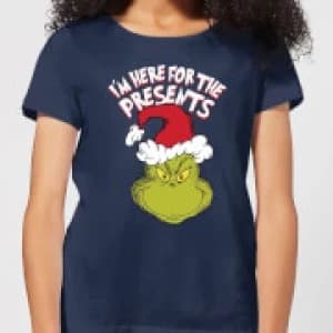 The Grinch Im Here for The Presents Womens Christmas T-Shirt - Navy - L