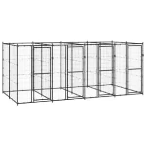 Vidaxl Outdoor Dog Kennel Steel 9.68 M