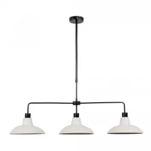 Huckleberry Black 3 Way Over Table Light with Cream Shades