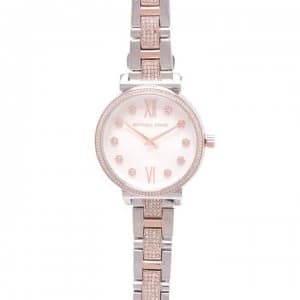 Michael Kors Ladies Sofie Floral Watch - 2T SILVER/ROSE