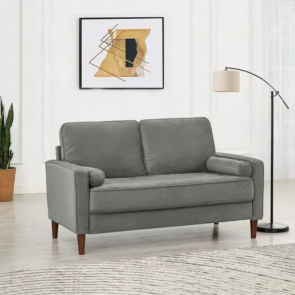 Home Detail Edward Velvet 2 Seater Sofa Grey