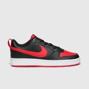 Nike Black & Red Court Borough Low 2 Trainers Youth