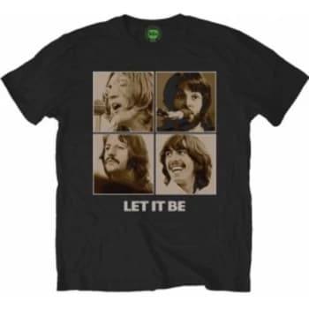 The Beatles - Let It Be Sepia Mens XX-Large T-Shirt - Black
