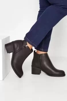Side Zip Block Heel Boots In Wide Fit & Extra Wide Fit