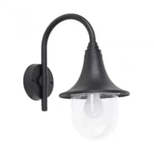 Bramhall IP44 Outdoor Swan Neck Wall Light in Black