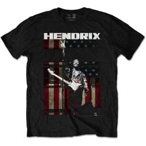 Jimi Hendrix - Peace Flag Unisex Large T-Shirt - Black