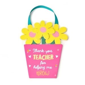 Cheerfull Flower Pot Teacher Plaque
