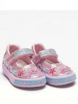 Lelli Kelly Tiara Baby Dolly Shoe - Pink/Glitter