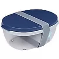 Mepal Salad Box Polypropylene, Thermoplastic elastomer, PCTG 1.9L 95mm Ellipse Blue, Nordic Denim