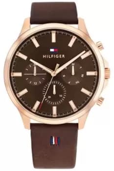Tommy Hilfiger 1710497 Mens Ryder Brown Leather Strap Brown Watch