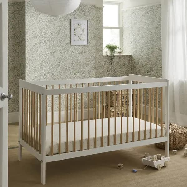 CuddleCo Nola Cot Bed, Painted Pine White
