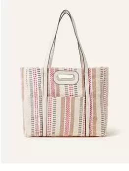 Accessorize Textile Woven Stripe Shoulder, Multi, Women