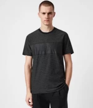 AllSaints Mens Warren Crew T-Shirt, Black, Size: S
