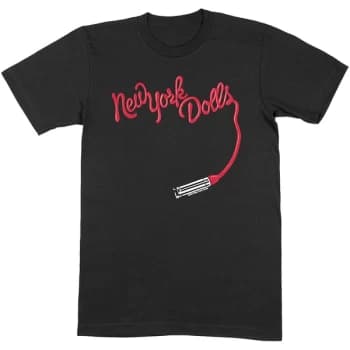 New York Dolls - Lipstick Logo Unisex Large T-Shirt - Black
